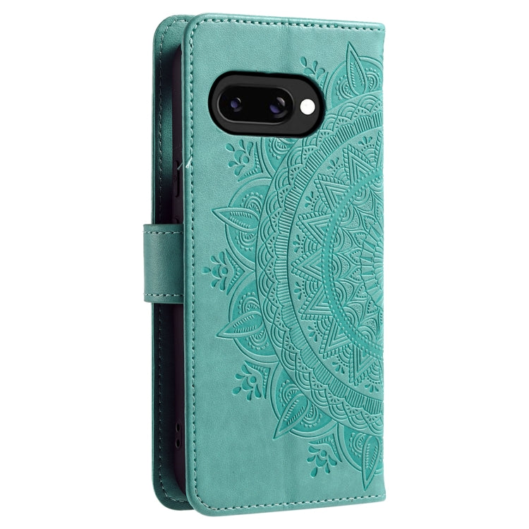 Totem Flower Embossed Leather Phone Case with Lanyard