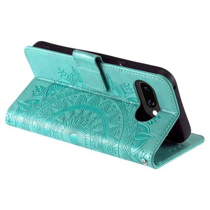 Totem Flower Embossed Leather Phone Case with Lanyard