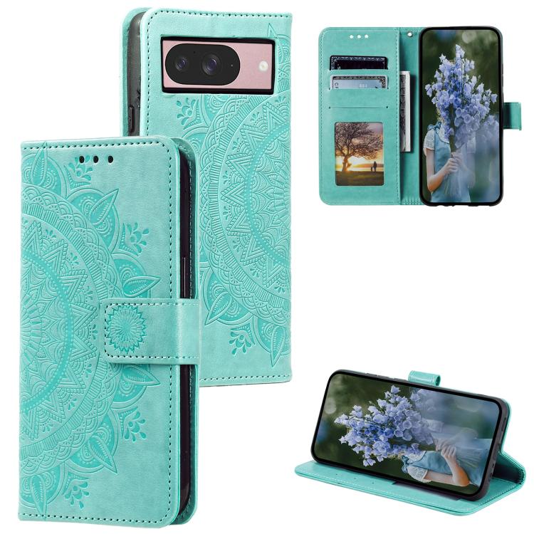Totem Flower Embossed Leather Phone Case with Lanyard, For Google Pixel 10a, For Google Pixel 10 Pro XL, For Google Pixel 10 / 10 Pro