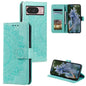 Totem Flower Embossed Leather Phone Case with Lanyard, For Google Pixel 10a, For Google Pixel 10 Pro XL, For Google Pixel 10 / 10 Pro
