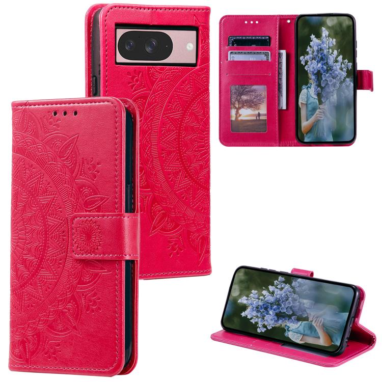 Totem Flower Embossed Leather Phone Case with Lanyard, For Google Pixel 10a, For Google Pixel 10 Pro XL, For Google Pixel 10 / 10 Pro