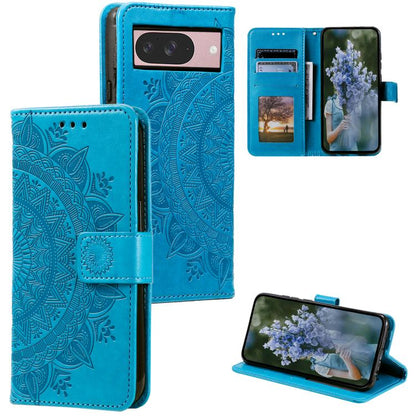 Totem Flower Embossed Leather Phone Case with Lanyard, For Google Pixel 10a, For Google Pixel 10 Pro XL, For Google Pixel 10 / 10 Pro
