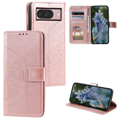 Totem Flower Embossed Leather Phone Case with Lanyard, For Google Pixel 10a, For Google Pixel 10 Pro XL, For Google Pixel 10 / 10 Pro