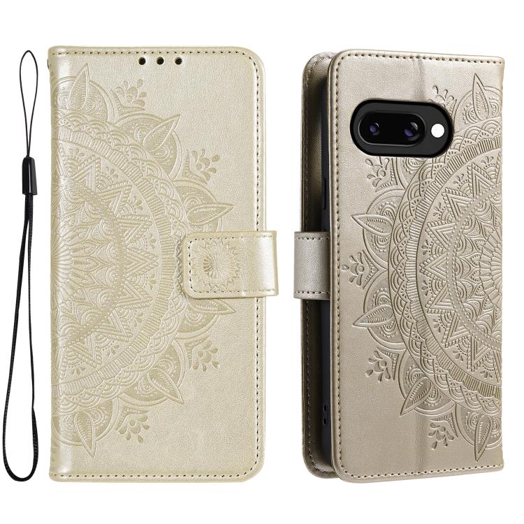 Totem Flower Embossed Leather Phone Case with Lanyard, For Google Pixel 10a, For Google Pixel 10 Pro XL, For Google Pixel 10 / 10 Pro