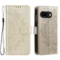 Totem Flower Embossed Leather Phone Case with Lanyard, For Google Pixel 10a, For Google Pixel 10 Pro XL, For Google Pixel 10 / 10 Pro