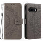 Totem Flower Embossed Leather Phone Case with Lanyard, For Google Pixel 10a, For Google Pixel 10 Pro XL, For Google Pixel 10 / 10 Pro
