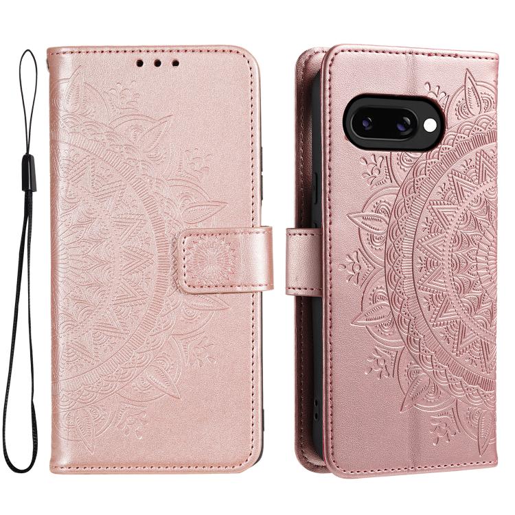 Totem Flower Embossed Leather Phone Case with Lanyard, For Google Pixel 10a, For Google Pixel 10 Pro XL, For Google Pixel 10 / 10 Pro