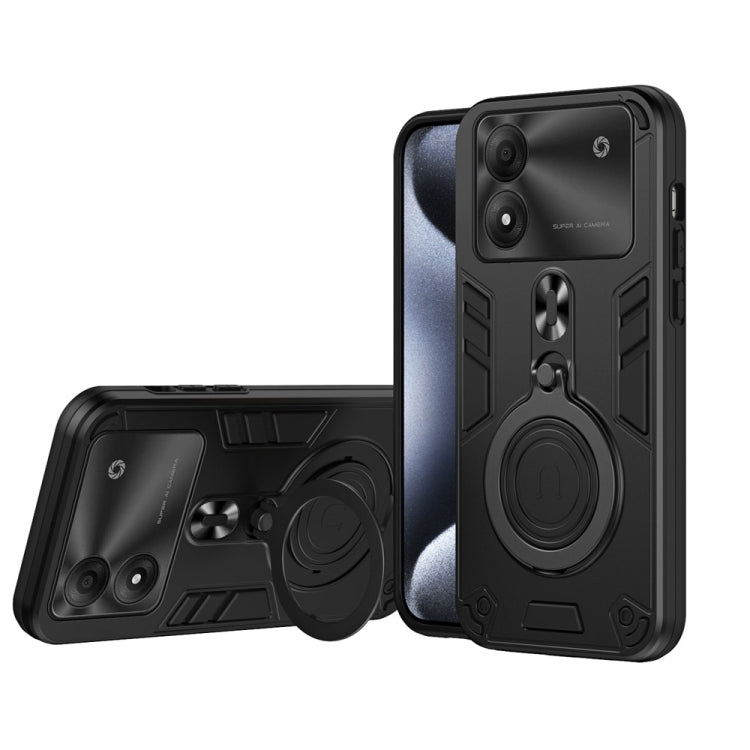 Metal Ring 360 Degree Rotating Holder PC Hybrid TPU Phone Case, For ZTE Blade A35, For ZTE Blade A34 / A54