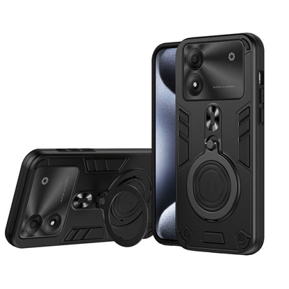 Metal Ring 360 Degree Rotating Holder PC Hybrid TPU Phone Case, For ZTE Blade A35, For ZTE Blade A34 / A54