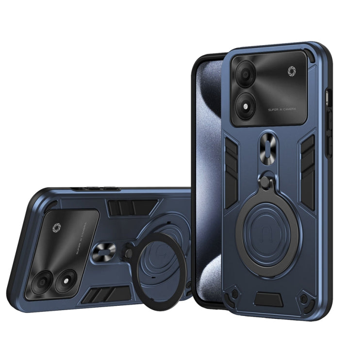 Metal Ring 360 Degree Rotating Holder PC Hybrid TPU Phone Case, For ZTE Blade A35, For ZTE Blade A34 / A54