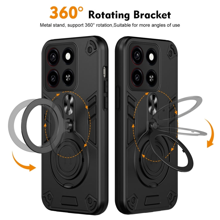 Metal Ring 360 Degree Rotating Holder PC Hybrid TPU Phone Case, For ZTE Blade A35, For ZTE Blade A34 / A54