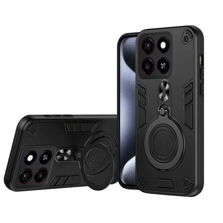 Metal Ring 360 Degree Rotating Holder PC Hybrid TPU Phone Case, For ZTE Blade A35, For ZTE Blade A34 / A54