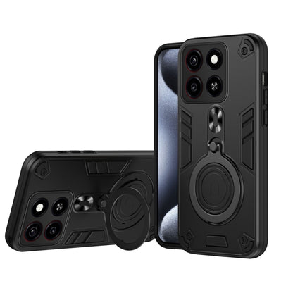 Metal Ring 360 Degree Rotating Holder PC Hybrid TPU Phone Case, For ZTE Blade A35, For ZTE Blade A34 / A54