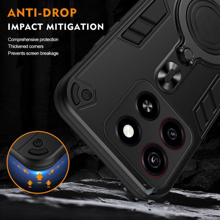 Metal Ring 360 Degree Rotating Holder PC Hybrid TPU Phone Case, For ZTE Blade A35, For ZTE Blade A34 / A54