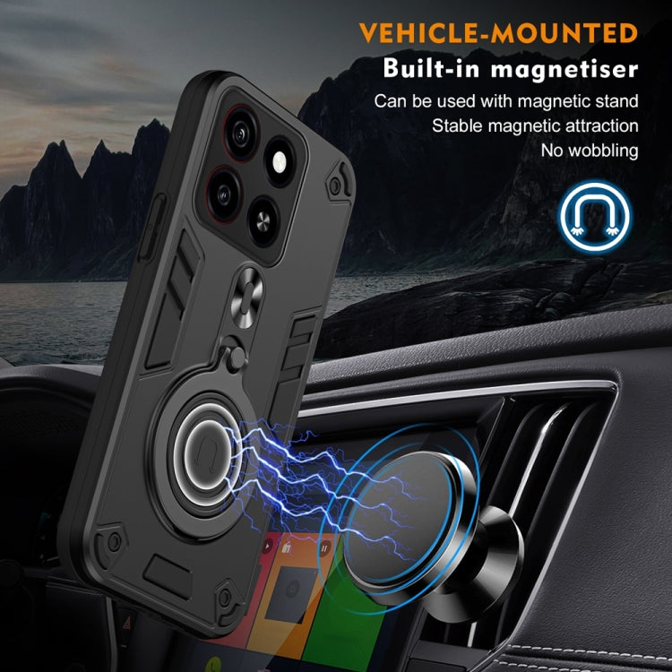 Metal Ring 360 Degree Rotating Holder PC Hybrid TPU Phone Case, For ZTE Blade A35, For ZTE Blade A34 / A54