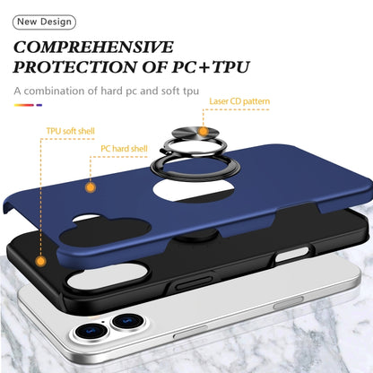 PC + TPU Magnetic Phone Case with Invisible Ring Holder, For iPhone 16 Plus, For iPhone 16