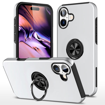 PC + TPU Magnetic Phone Case with Invisible Ring Holder, For iPhone 16 Plus, For iPhone 16
