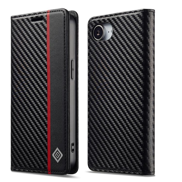 LC.IMEEKE Carbon Fiber Leather Phone Case, For iPhone 17e / 16e, For iPhone 17 Pro Max, For iPhone 17 Pro, For iPhone 17, For iPhone Air, For iPhone 16 Pro Max, For iPhone 16 Pro, For iPhone 16 Plus, For iPhone 16