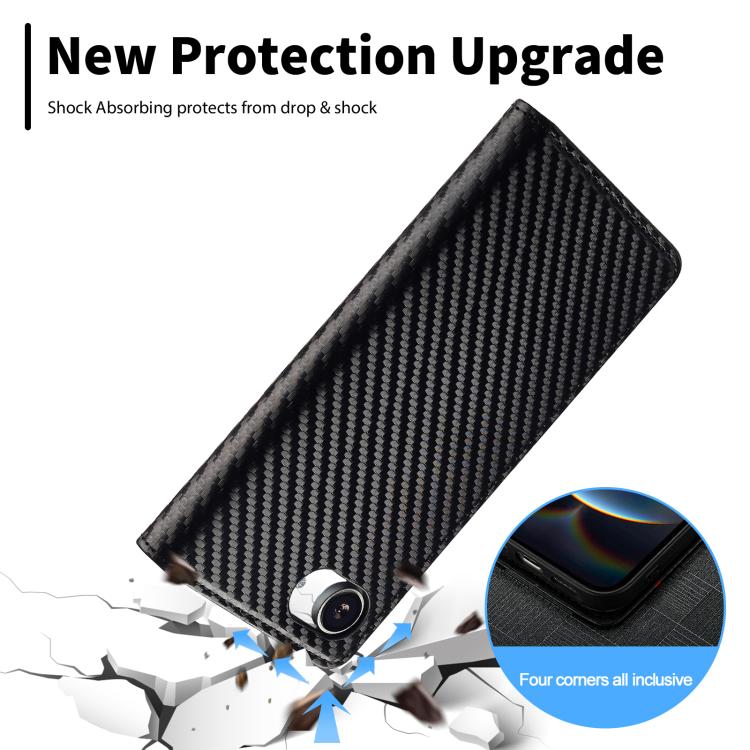 LC.IMEEKE Carbon Fiber Leather Phone Case, For iPhone 17e / 16e, For iPhone 17 Pro Max, For iPhone 17 Pro, For iPhone 17, For iPhone Air, For iPhone 16 Pro Max, For iPhone 16 Pro, For iPhone 16 Plus, For iPhone 16