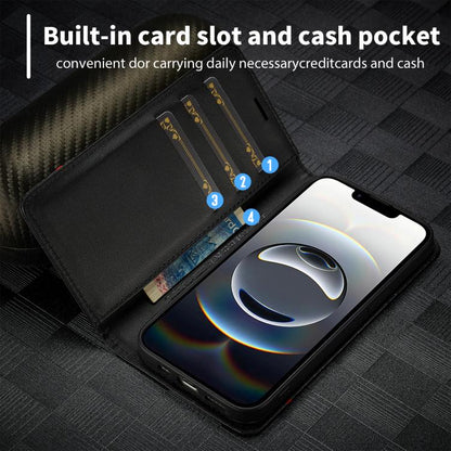 LC.IMEEKE Carbon Fiber Leather Phone Case, For iPhone 17e / 16e, For iPhone 17 Pro Max, For iPhone 17 Pro, For iPhone 17, For iPhone Air, For iPhone 16 Pro Max, For iPhone 16 Pro, For iPhone 16 Plus, For iPhone 16