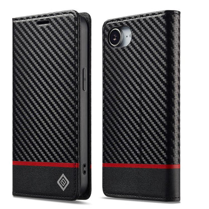 LC.IMEEKE Carbon Fiber Leather Phone Case, For iPhone 17e / 16e, For iPhone 17 Pro Max, For iPhone 17 Pro, For iPhone 17, For iPhone Air, For iPhone 16 Pro Max, For iPhone 16 Pro, For iPhone 16 Plus, For iPhone 16