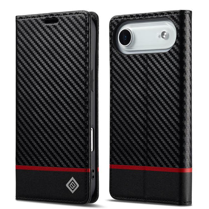 LC.IMEEKE Carbon Fiber Leather Phone Case, For iPhone 17e / 16e, For iPhone 17 Pro Max, For iPhone 17 Pro, For iPhone 17, For iPhone Air, For iPhone 16 Pro Max, For iPhone 16 Pro, For iPhone 16 Plus, For iPhone 16