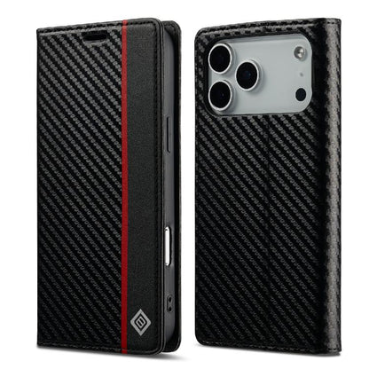 LC.IMEEKE Carbon Fiber Leather Phone Case, For iPhone 18 Pro / 17 Pro, For iPhone 18 Pro Max/17 Pro Max, For iPhone 17e / 16e, For iPhone 17, For iPhone Air, For iPhone 16 Pro Max, For iPhone 16 Pro, For iPhone 16 Plus, For iPhone 16