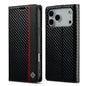 LC.IMEEKE Carbon Fiber Leather Phone Case, For iPhone 18 Pro / 17 Pro, For iPhone 18 Pro Max/17 Pro Max, For iPhone 17e / 16e, For iPhone 17, For iPhone Air, For iPhone 16 Pro Max, For iPhone 16 Pro, For iPhone 16 Plus, For iPhone 16