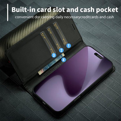 LC.IMEEKE Carbon Fiber Leather Phone Case, For iPhone 18 Pro / 17 Pro, For iPhone 18 Pro Max/17 Pro Max, For iPhone 17e / 16e, For iPhone 17, For iPhone Air, For iPhone 16 Pro Max, For iPhone 16 Pro, For iPhone 16 Plus, For iPhone 16