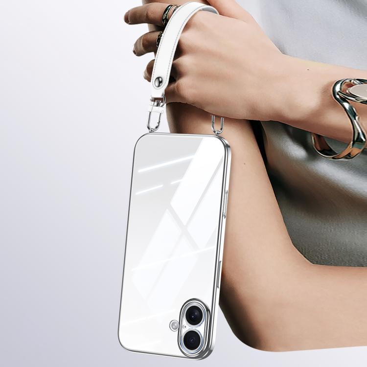 SULADA  Electroplated Clear TPU Soft Frame Phone Case with Wrist Strap, For iPhone 18 Pro, For iPhone 18 Pro Max, For iPhone 17 Pro Max, For iPhone 17 Pro, For iPhone 17, For iPhone Air, For iPhone 16 Pro Max, For iPhone 16 Pro