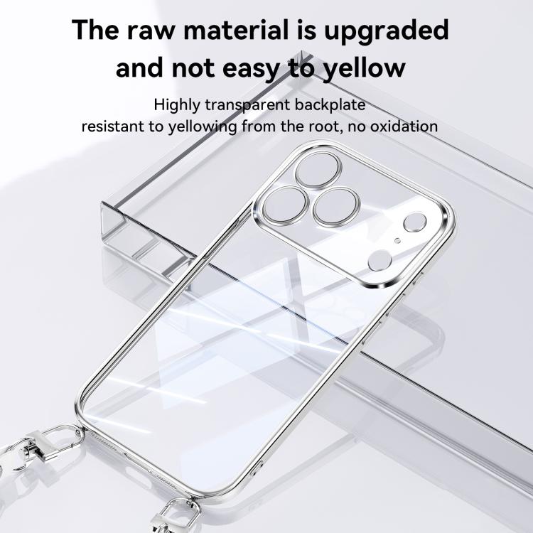 SULADA  Electroplated Clear TPU Soft Frame Phone Case with Wrist Strap, For iPhone 13 Pro Max, For iPhone 13 Pro, For iPhone 13