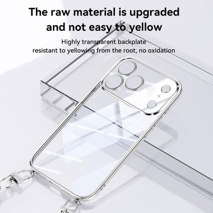 SULADA  Electroplated Clear TPU Soft Frame Phone Case with Wrist Strap, For iPhone 13 Pro Max, For iPhone 13 Pro, For iPhone 13