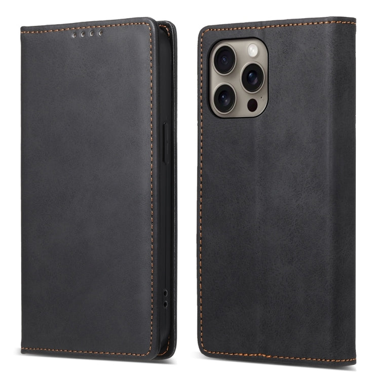 Business Solid Color Magnetic RFID Leather Phone Case, For iPhone Air, For iPhone 16 Pro Max, For iPhone 16 Pro, For iPhone 16 Plus