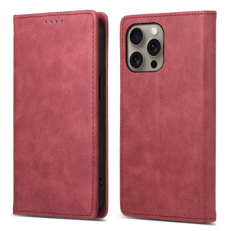 Business Solid Color Magnetic RFID Leather Phone Case, For iPhone Air, For iPhone 16 Pro Max, For iPhone 16 Pro, For iPhone 16 Plus