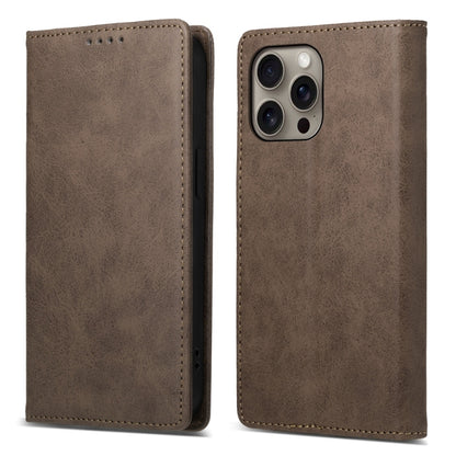 Business Solid Color Magnetic RFID Leather Phone Case, For iPhone Air, For iPhone 16 Pro Max, For iPhone 16 Pro, For iPhone 16 Plus