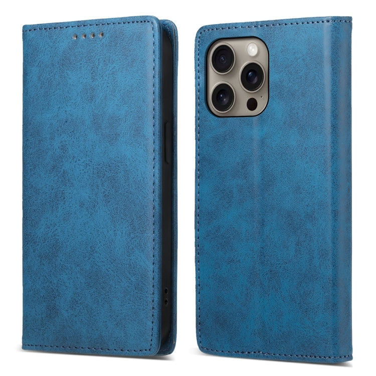 Business Solid Color Magnetic RFID Leather Phone Case, For iPhone Air, For iPhone 16 Pro Max, For iPhone 16 Pro, For iPhone 16 Plus