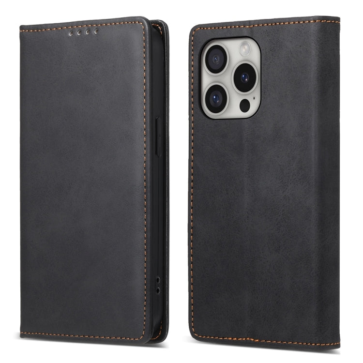 Business Solid Color Magnetic RFID Leather Phone Case, For iPhone Air, For iPhone 16 Pro Max, For iPhone 16 Pro, For iPhone 16 Plus