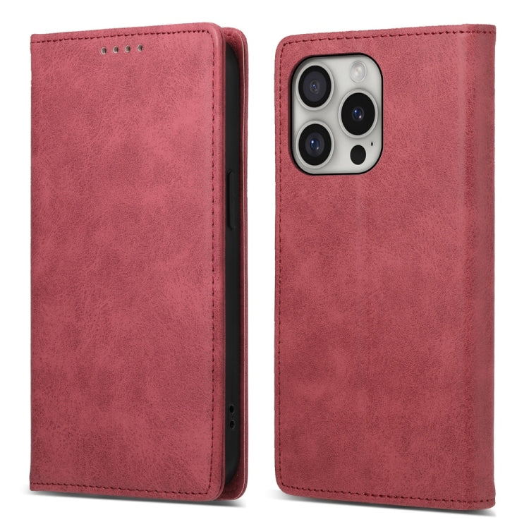 Business Solid Color Magnetic RFID Leather Phone Case, For iPhone Air, For iPhone 16 Pro Max, For iPhone 16 Pro, For iPhone 16 Plus