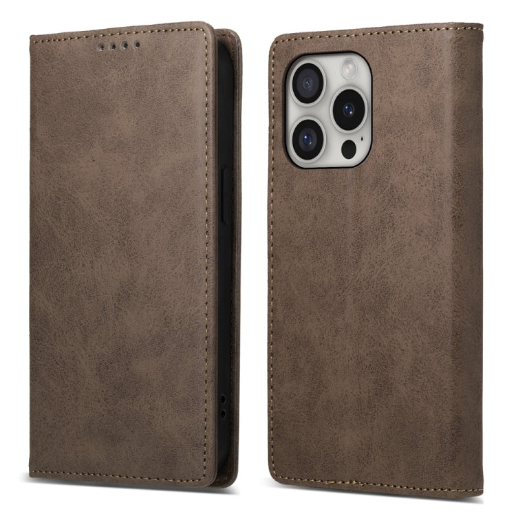 Business Solid Color Magnetic RFID Leather Phone Case, For iPhone Air, For iPhone 16 Pro Max, For iPhone 16 Pro, For iPhone 16 Plus