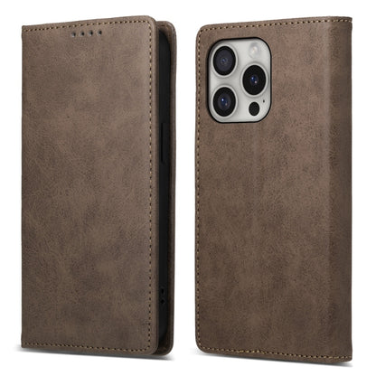 Business Solid Color Magnetic RFID Leather Phone Case, For iPhone Air, For iPhone 16 Pro Max, For iPhone 16 Pro, For iPhone 16 Plus