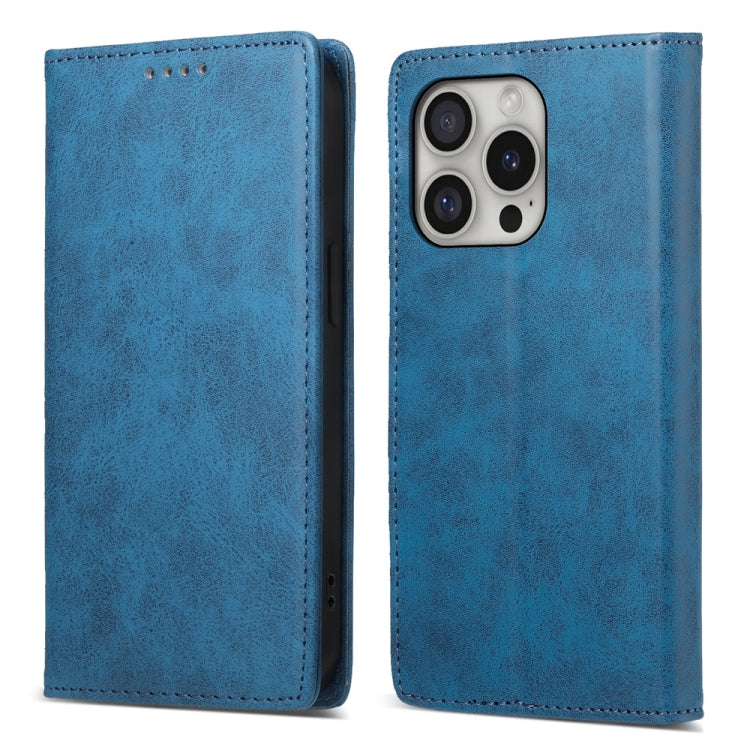 Business Solid Color Magnetic RFID Leather Phone Case, For iPhone Air, For iPhone 16 Pro Max, For iPhone 16 Pro, For iPhone 16 Plus