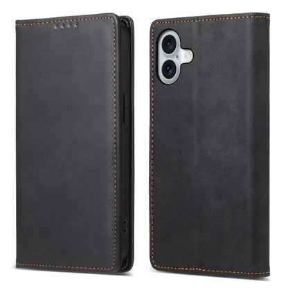 Business Solid Color Magnetic RFID Leather Phone Case, For iPhone Air, For iPhone 16 Pro Max, For iPhone 16 Pro, For iPhone 16 Plus