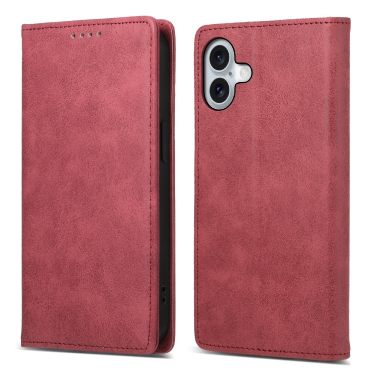 Business Solid Color Magnetic RFID Leather Phone Case, For iPhone Air, For iPhone 16 Pro Max, For iPhone 16 Pro, For iPhone 16 Plus