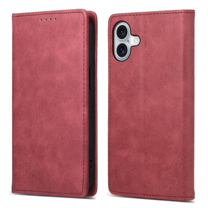Business Solid Color Magnetic RFID Leather Phone Case, For iPhone Air, For iPhone 16 Pro Max, For iPhone 16 Pro, For iPhone 16 Plus