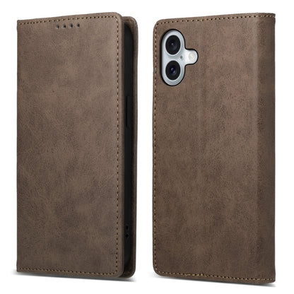 Business Solid Color Magnetic RFID Leather Phone Case, For iPhone Air, For iPhone 16 Pro Max, For iPhone 16 Pro, For iPhone 16 Plus