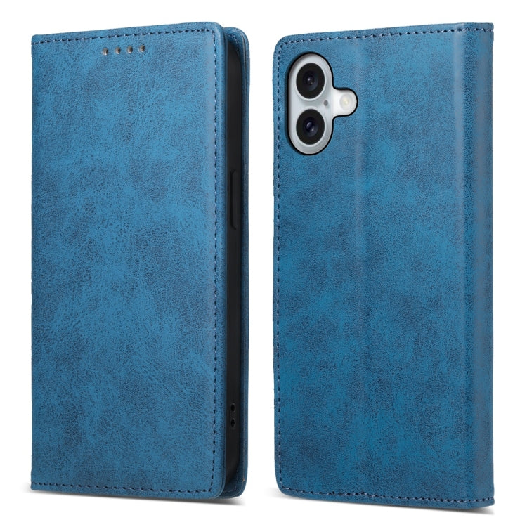Business Solid Color Magnetic RFID Leather Phone Case, For iPhone Air, For iPhone 16 Pro Max, For iPhone 16 Pro, For iPhone 16 Plus