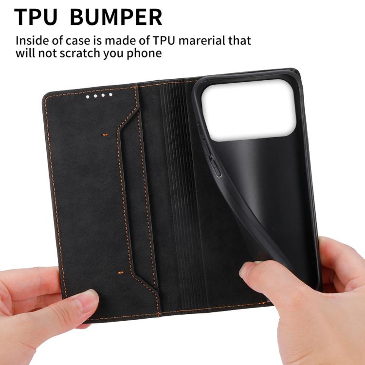 Business Solid Color Magnetic RFID Leather Phone Case, For iPhone 17 Pro Max, For iPhone 17 Pro, For iPhone 17, For iPhone Air