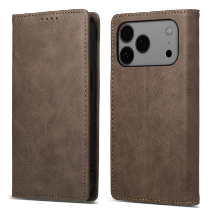 Business Solid Color Magnetic RFID Leather Phone Case, For iPhone 17e / 16e, For iPhone 17 Pro Max, For iPhone 17 Pro, For iPhone 17