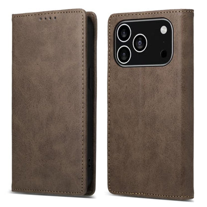 Business Solid Color Magnetic RFID Leather Phone Case, For iPhone 17e / 16e, For iPhone 17 Pro Max, For iPhone 17 Pro, For iPhone 17