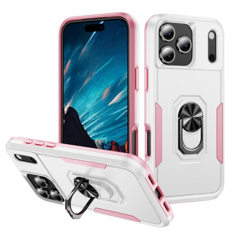 Pioneer Armor Heavy Duty PC + TPU Phone Case with Holder, For iPhone 17e / 16e, For iPhone 17 Pro Max